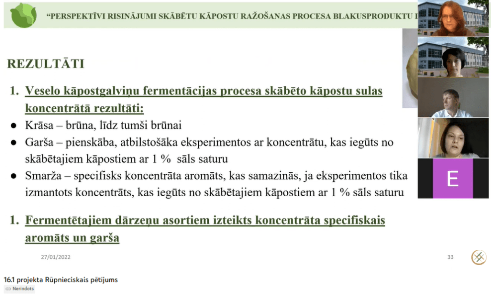 Rūpnieciskais pētījums – bioloģisko un konvencionālo kāpostu ražošana un pārstrāde (VIDEO)