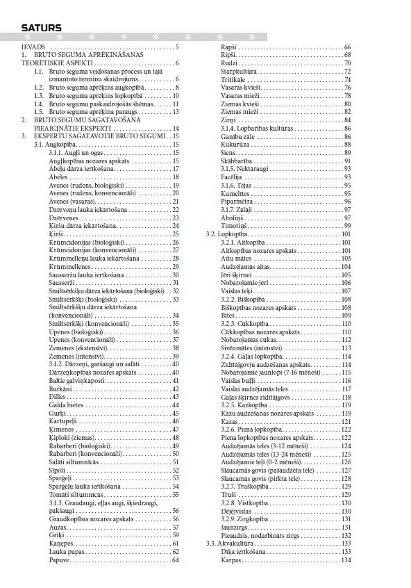 Lauksaimniecības bruto segumu aprēķini par 2021. gadu (IZDOTS)