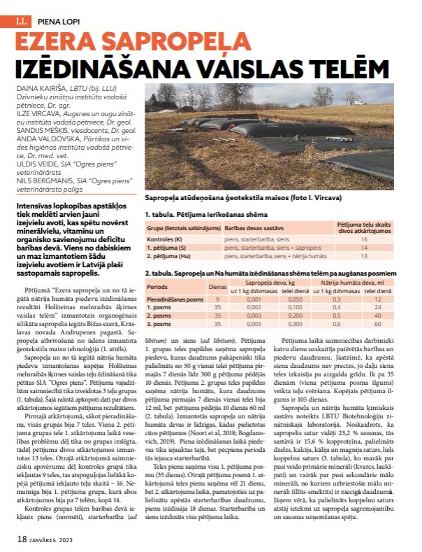 Latvijas Lopkopis (Janvāris 2023) DIGITĀLS